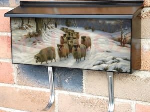 A Shepherd and His Flock by W. Barker Townhouse Mailbox Cover
