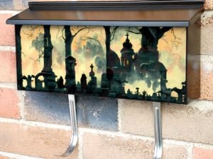 Graveyard in the Moonlight Townhouse Mailbox Cover