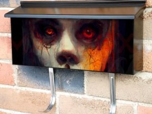 Scary Demon Girl Face Townhouse Mailbox Cover