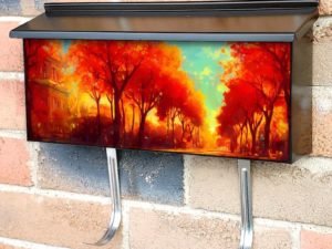 Beautiful Orange Trees Townhouse Mailbox Cover