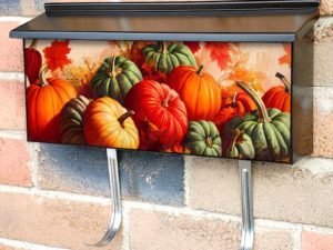 Colorful Pumpkin Field Townhouse Mailbox Cover