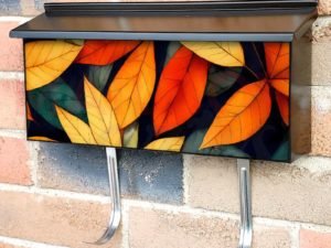 Pretty Autumn Leaves Townhouse Mailbox Cover
