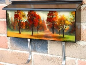 Leaf Covered Road Townhouse Mailbox Cover