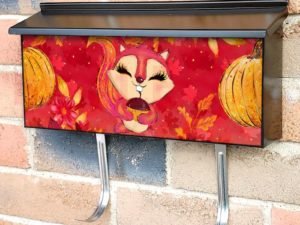 Cute Autumn Squirrel Townhouse Mailbox Cover