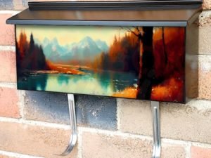 Calm Morning at the River Townhouse Mailbox Cover