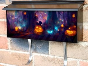 Pumpkins in a Magical Forest Townhouse Mailbox Cover