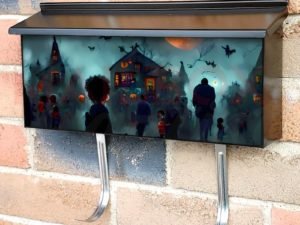 Trick 0r Treating Kids Townhouse Mailbox Cover