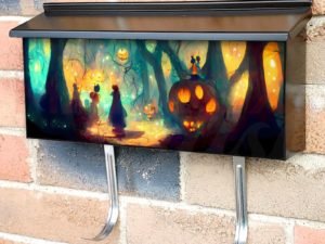 Witches in a Magical Forest Townhouse Mailbox Cover