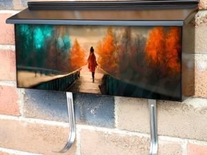 October Walk on the Foggy Bridge Townhouse Mailbox Cover