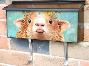 Sassy Sunflower Sheep Townhouse Mailbox Cover