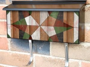 Quilt Design on Wood #2 Townhouse Mailbox Cover