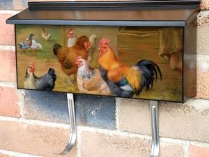 Roosters and Hens in the Coop Townhouse Mailbox Cover