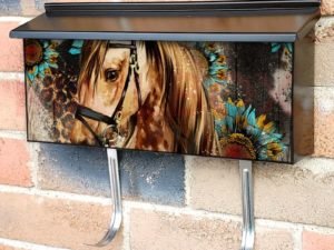 Pretty Horse and Sunflowers Townhouse Mailbox Cover