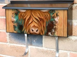 Scottish Highland Cow #2 Townhouse Mailbox Cover