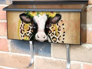 Little Calf and Sunflowers Townhouse Mailbox Cover