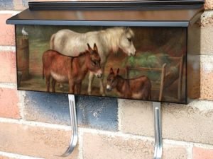 Donkeys and a Pony Townhouse Mailbox Cover