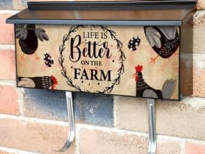Roosters and Blackbirds Townhouse Mailbox Cover
