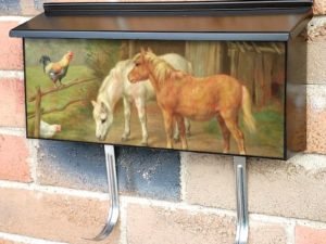 Little Ponies and Chickens Townhouse Mailbox Cover