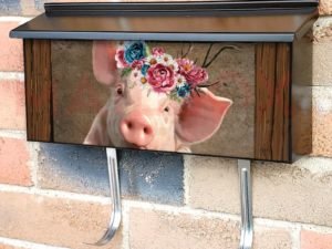 Little Piglet in the Window Townhouse Mailbox Cover