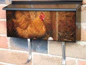 Hen and Eggs in the Chicken Coop Townhouse Mailbox Cover