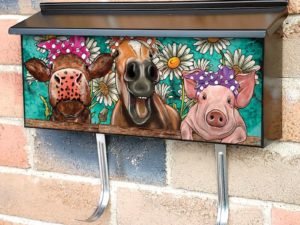 Happy Farm Animals Townhouse Mailbox Cover