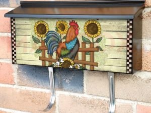 Welcome to the Farm Rooster Townhouse Mailbox Cover