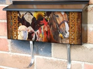Funny Farm Animals Design Townhouse Mailbox Cover