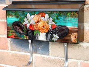 Cow Head with Flowers Townhouse Mailbox Cover