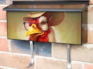 Farmer Rooster Townhouse Mailbox Cover