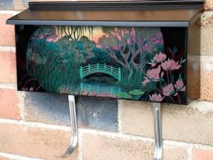 Japanese Garden Sunset #1 Townhouse Mailbox Cover