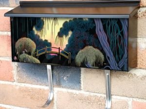 Japanese Garden Sunset #3 Townhouse Mailbox Cover