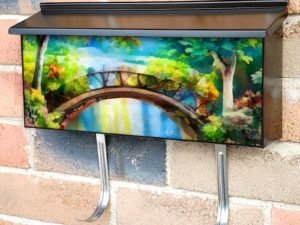 Summer Bridge above the River Townhouse Mailbox Cover