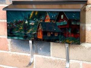 Norwegian Fishing Village Townhouse Mailbox Cover