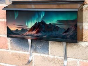 Aurora Borealis above the Hills Townhouse Mailbox Cover