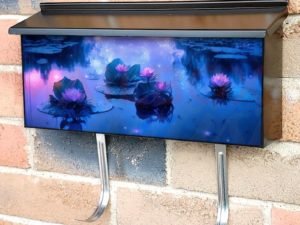 Summer Night Water Lilies  Townhouse Mailbox Cover