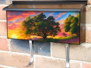 Oak Tree in the Sunset Townhouse Mailbox Cover