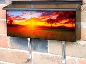 Poppyfield Sunset Townhouse Mailbox Cover