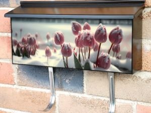 Tulips in the Snow Townhouse Mailbox Cover
