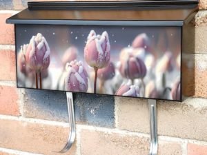 Tulips in the Snow #2 Townhouse Mailbox Cover