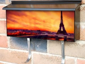 Sunset in Paris Townhouse Mailbox Cover