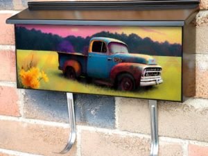Old Farmhouse Truck #5 Townhouse Mailbox Cover