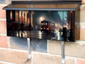 European City after Rain Townhouse Mailbox Cover