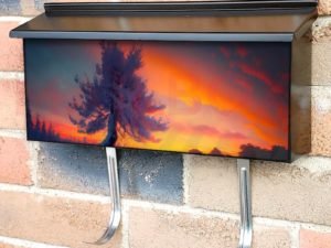 Beautiful Winter Sunset Townhouse Mailbox Cover