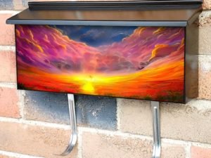 Beautiful Rainbow Landscape Townhouse Mailbox Cover