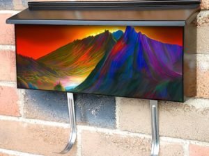 Beautiful Rainbow Mountains Townhouse Mailbox Cover