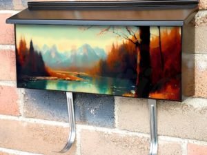 Calm Autumn River Townhouse Mailbox Cover