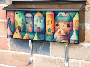 Cute Colorful Houses #1 Townhouse Mailbox Cover