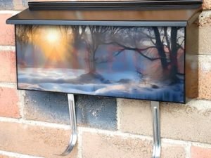 Frozen Winter Field Townhouse Mailbox Cover