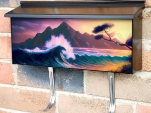 Colorful Tropical Waves Townhouse Mailbox Cover