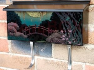 Japanese Garden Sunset #4 Townhouse Mailbox Cover